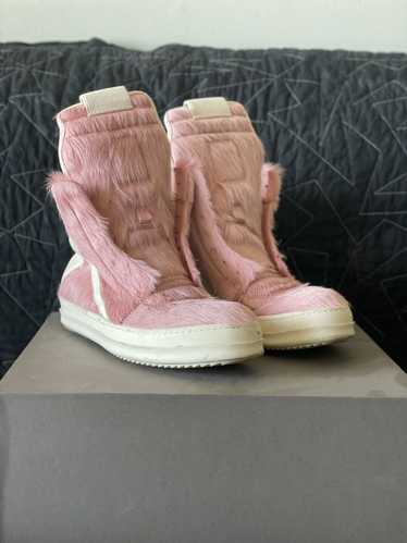 Rick Owens FW22 STROBE geobasket dirty pink fur