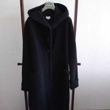 Black hooded long coat