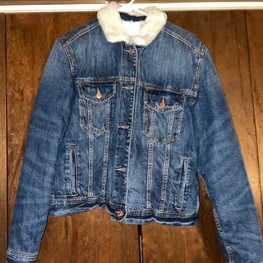 american eagle sherpa denim jacket