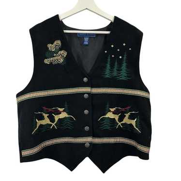 Vintage Karen Scott Womens Holiday Reindeer Vest S