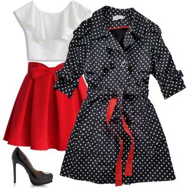 Teri Jon Polka Dot Short Trenchcoat