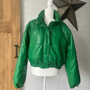 Green bomber Puffer Jacket