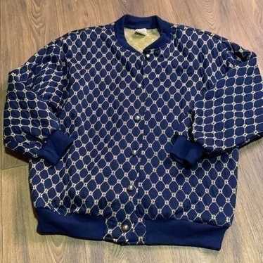 Vintage Graff California wear blue & gold sweater 