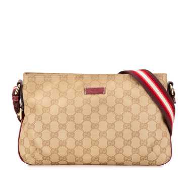 Beige Gucci GG Canvas Web Crossbody