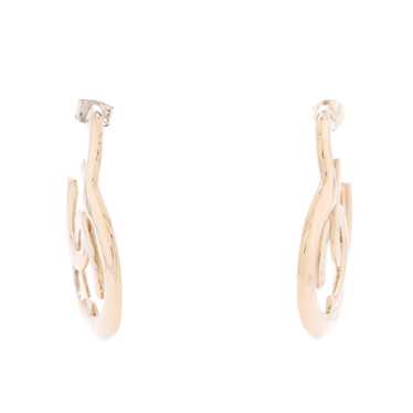 CHANEL Coco In Love Heart CC Dangle Hoop Earrings