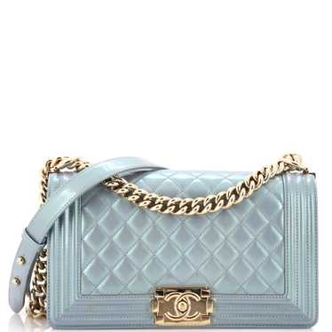 CHANEL Boy Flap Bag Quilted Iridescent Glazed Calf