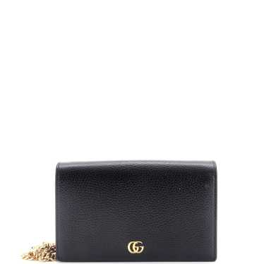 GUCCI Petite GG Marmont Chain Wallet Leather Mini