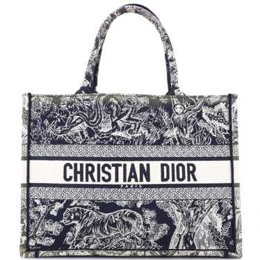 Christian Dior Book Tote Embroidered Canvas Medium