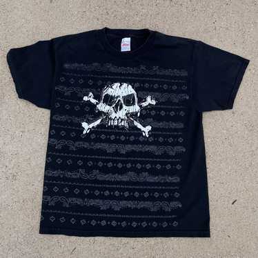 Vintage Y2K Skull & Crossbones Bandana Tee L