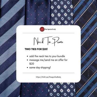 Neck Tie Promo - 2 for $20!