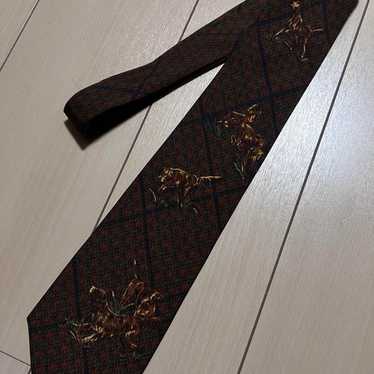 Ralph Lauren Vintage Tie 90s Animal Print Dog Gras