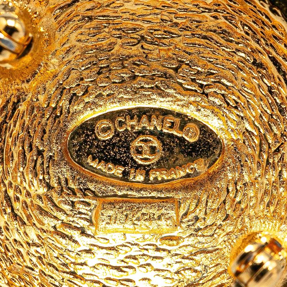 Chanel Gold Gold Plated CC Quilted Brooch - image 3