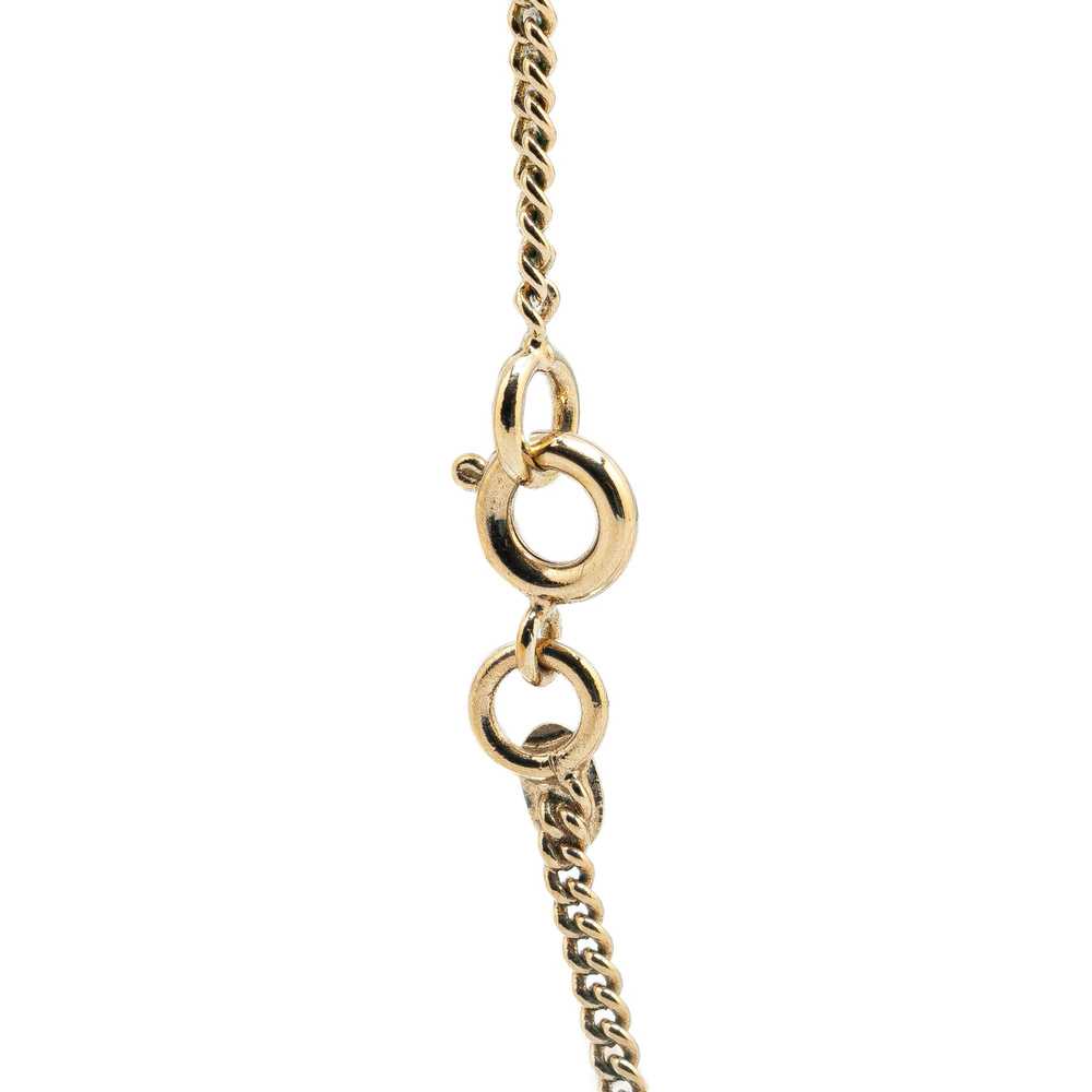 Chanel Gold Gold Plated Resin Crystal Pendant Nec… - image 2