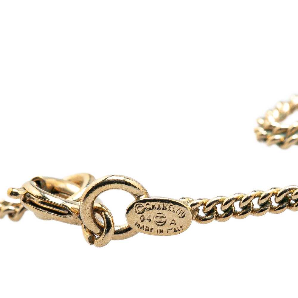 Chanel Gold Gold Plated Resin Crystal Pendant Nec… - image 3