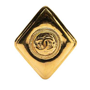 Chanel Gold Gold Plated CC Diamond Brooch - image 1