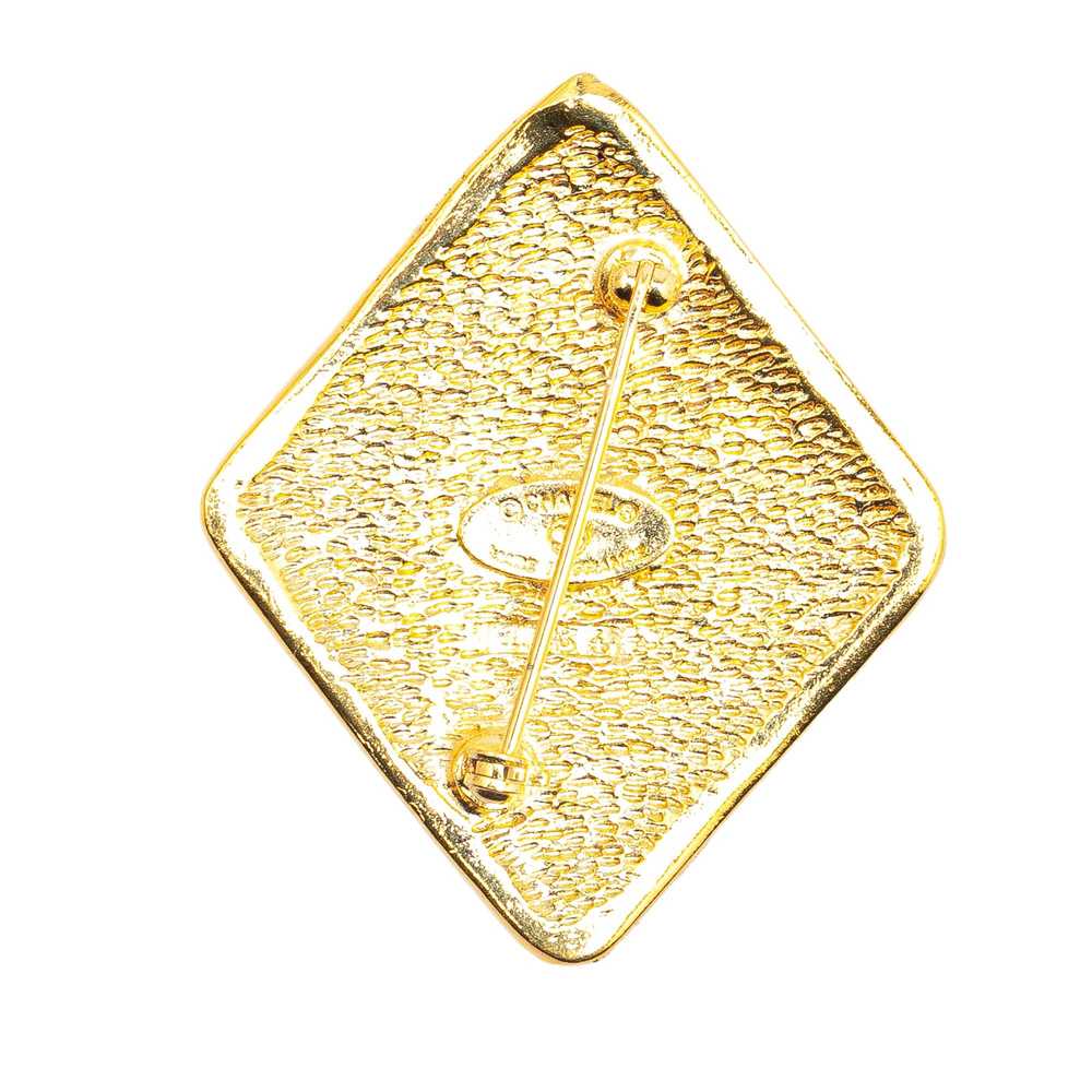 Chanel Gold Gold Plated CC Diamond Brooch - image 2