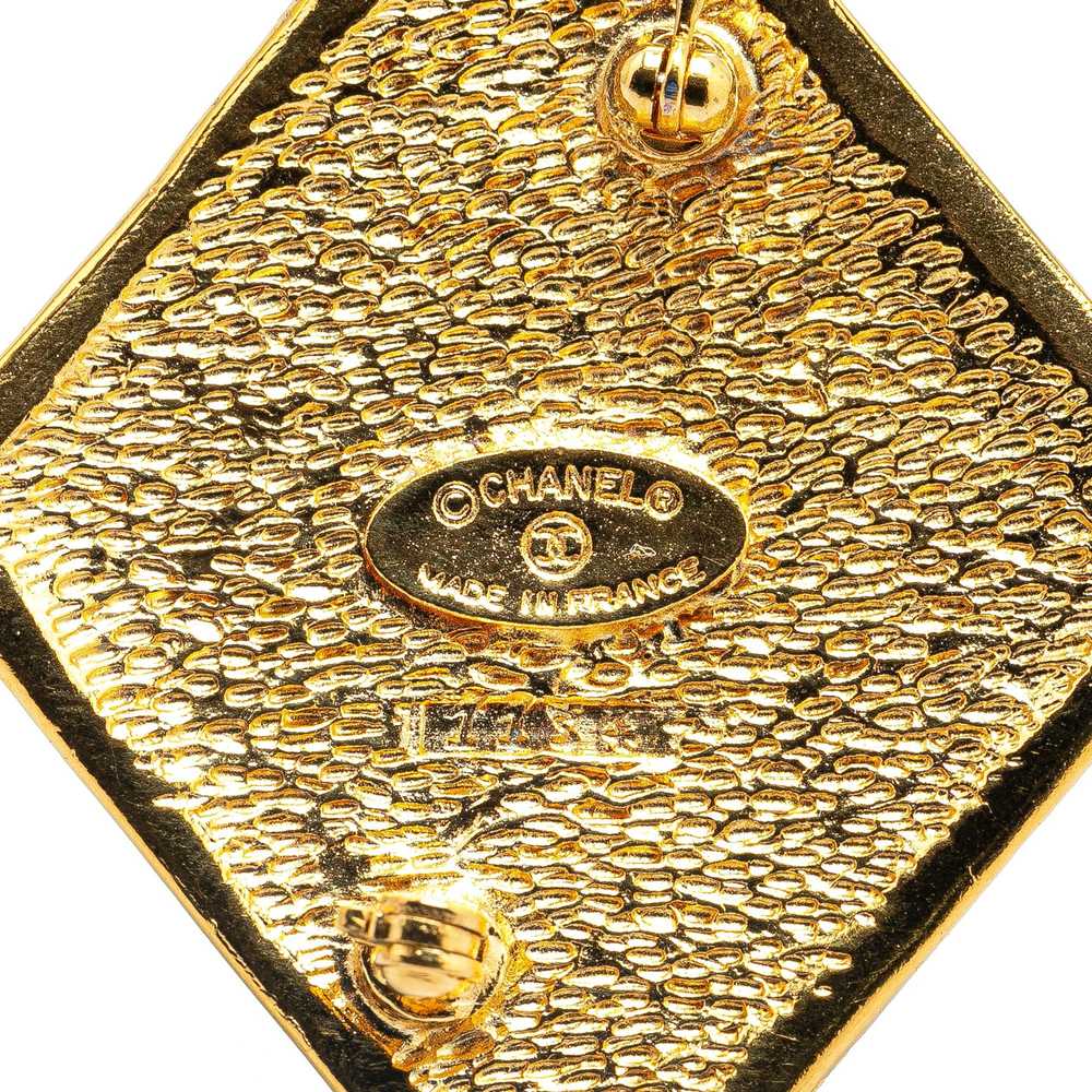 Chanel Gold Gold Plated CC Diamond Brooch - image 3
