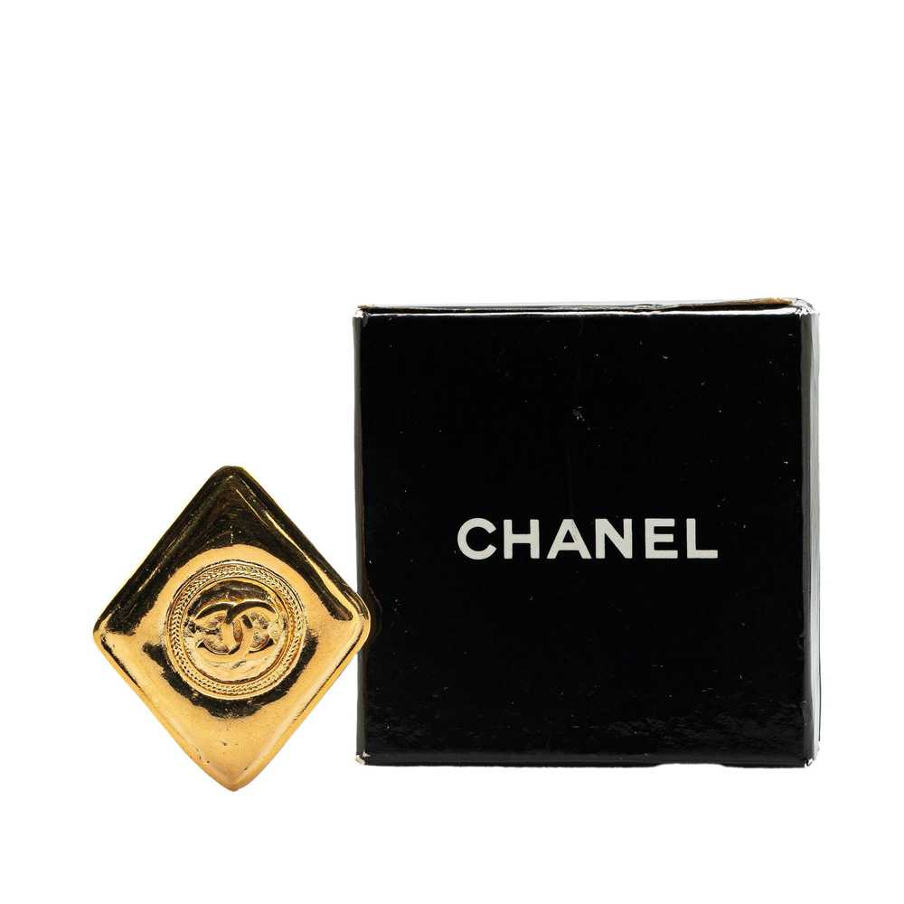 Chanel Gold Gold Plated CC Diamond Brooch - image 4
