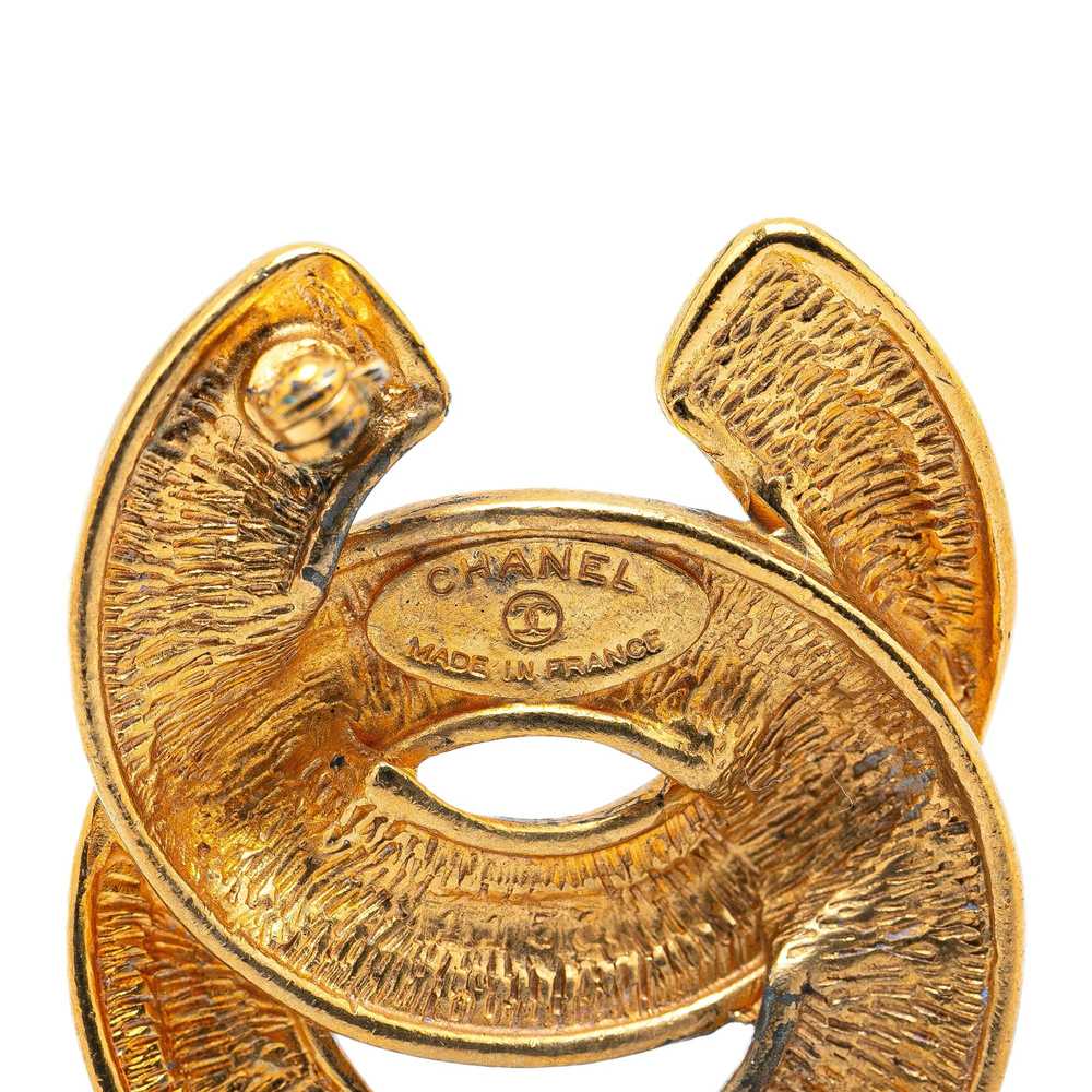 Chanel Gold Gold Plated CC Quilted Brooch - image 3
