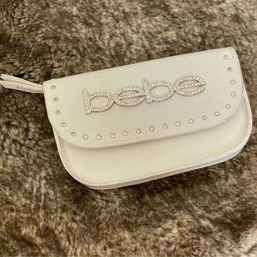 Bebe Y2K Bebe White Rhinestone belt bag fanny bag