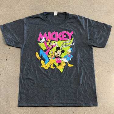 Fruit Of The Loom VTG 90s Mickey & Friends Neon Te