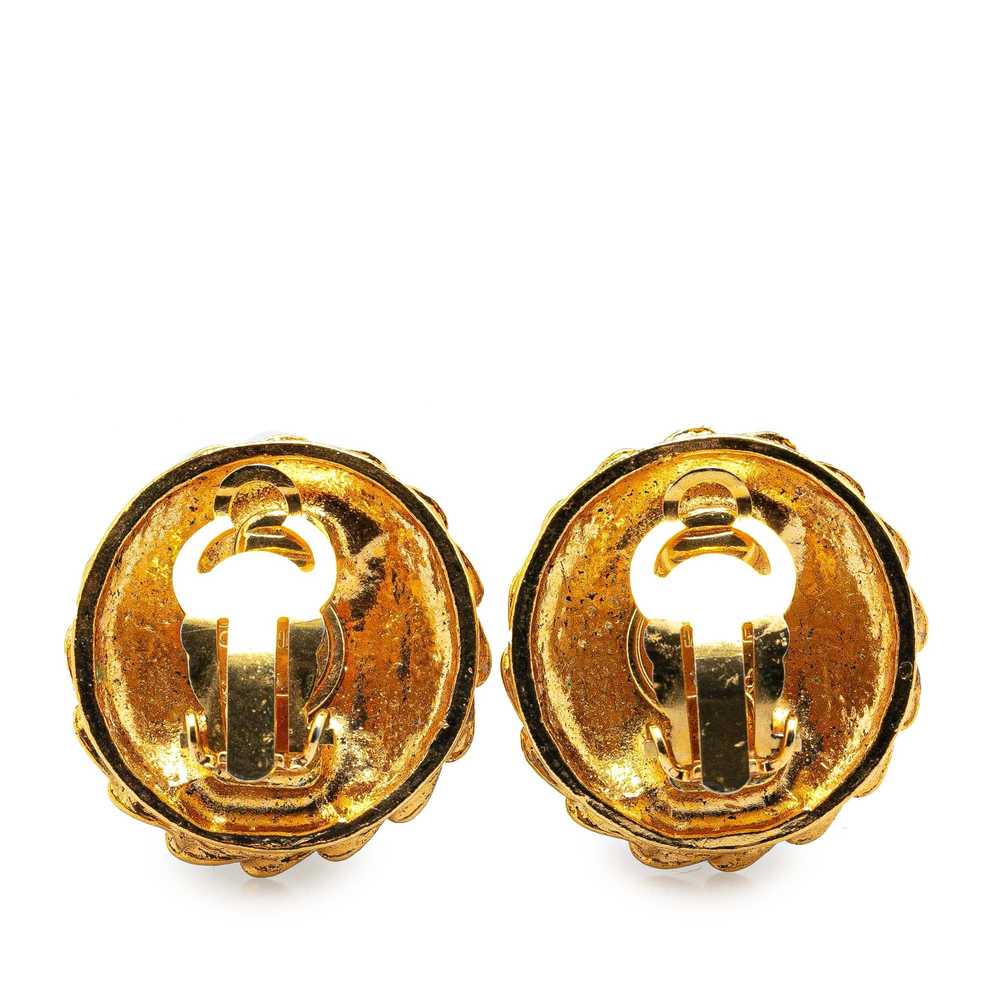 Chanel Gold Gold Plated Mademoiselle Clip On Earr… - image 2