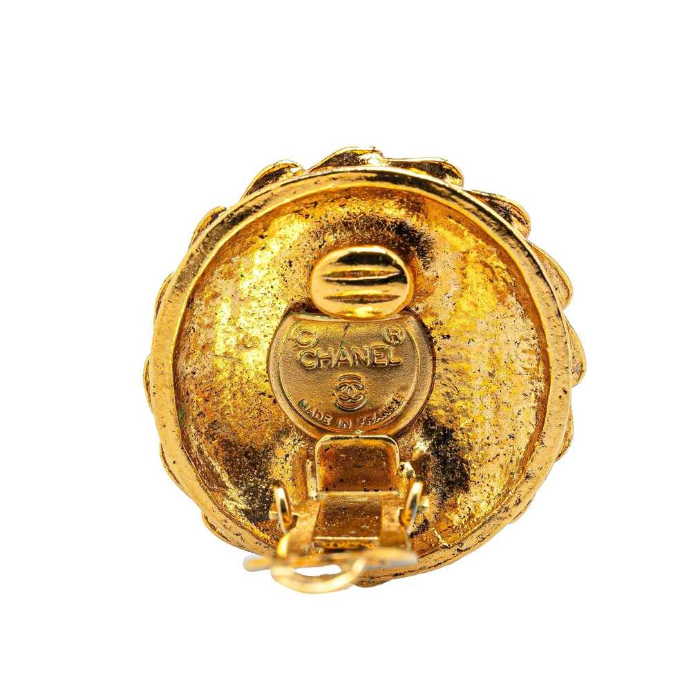 Chanel Gold Gold Plated Mademoiselle Clip On Earr… - image 3