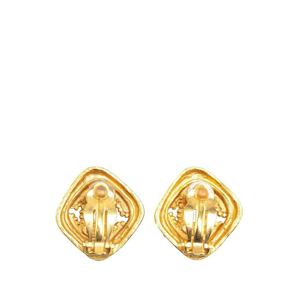 Chanel Gold Gold Plated CC Clip On Earrings - image 2