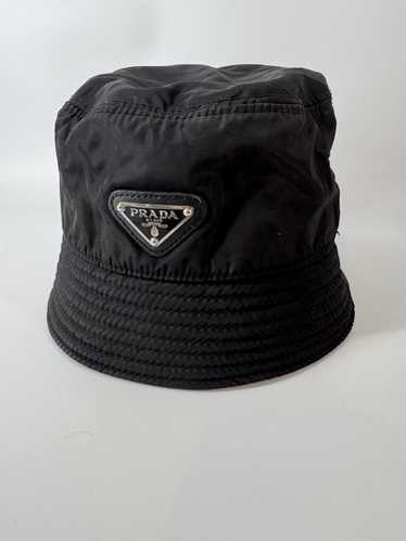 PRADA NYLON BUCKET HAT TRIANGLE METALL LOGO BLACK - image 1