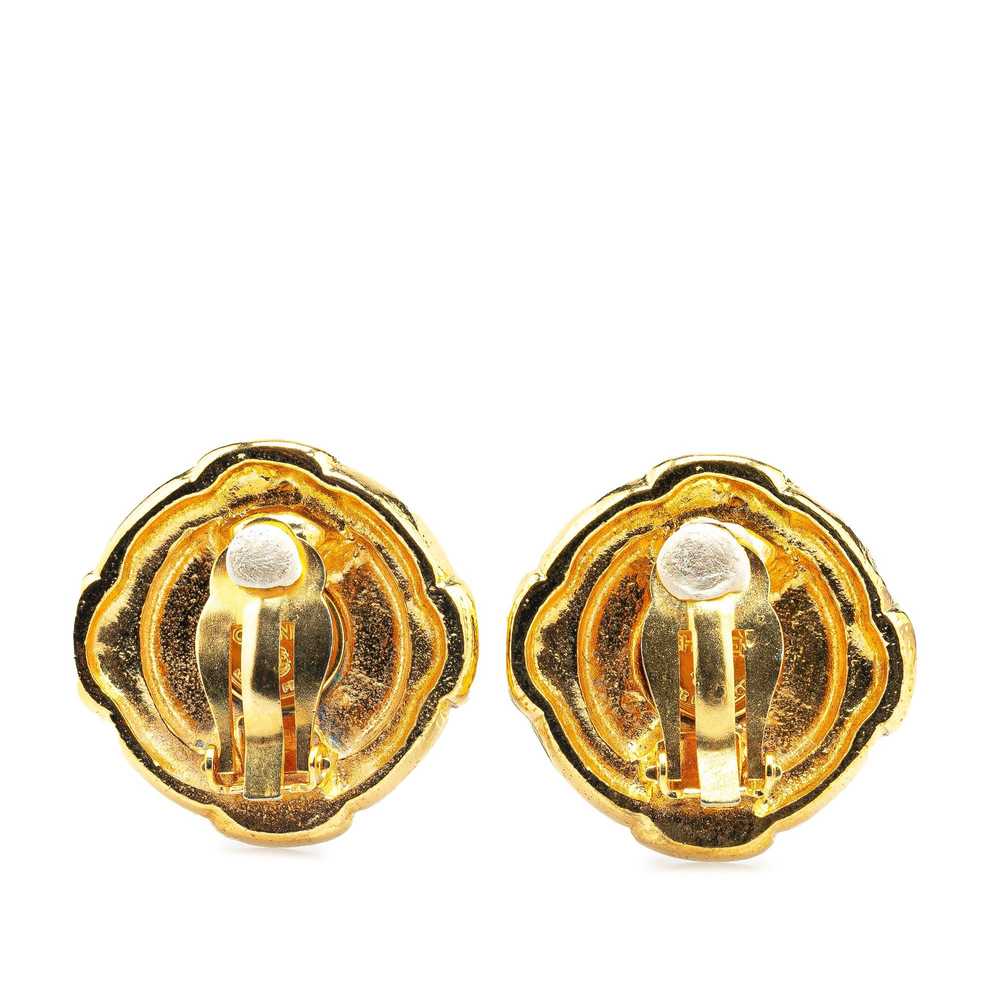 Chanel Gold Gold Plated CC Clip On Earrings - image 2
