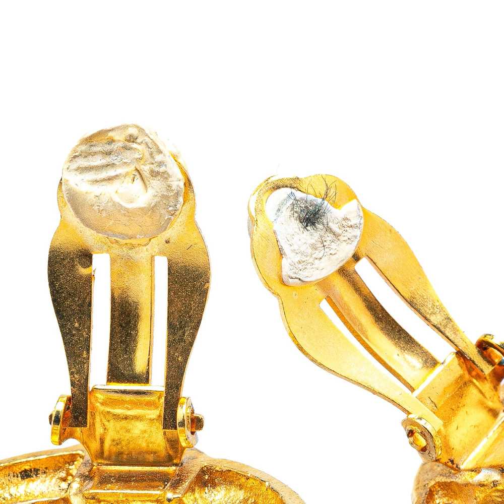 Chanel Gold Gold Plated CC Clip On Earrings - image 3