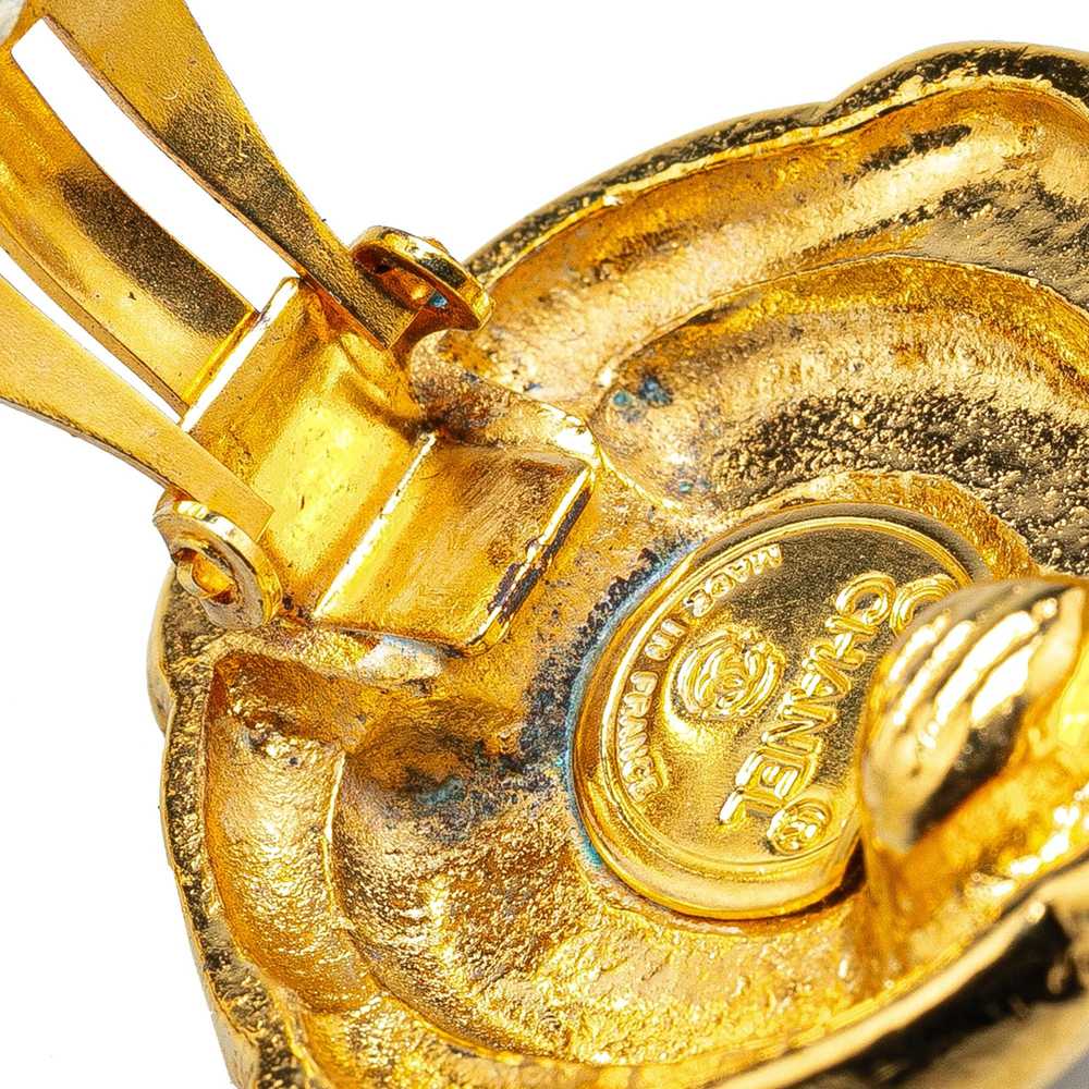 Chanel Gold Gold Plated CC Clip On Earrings - image 4