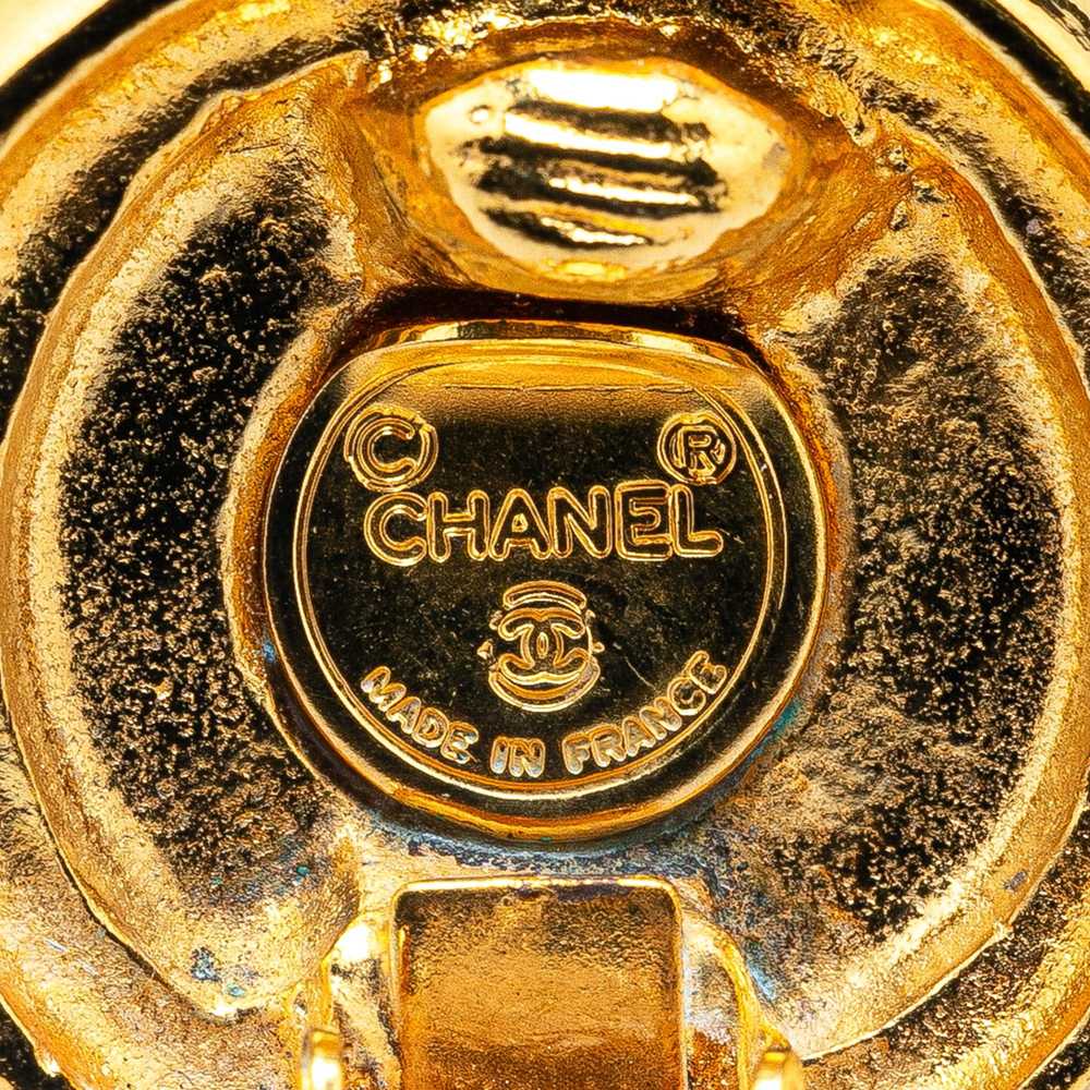 Chanel Gold Gold Plated CC Clip On Earrings - image 5