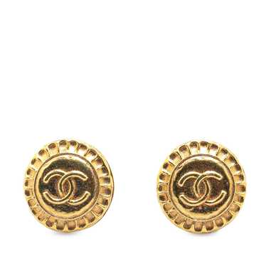 Chanel Gold Gold Plated CC Clip On Earrings - image 1