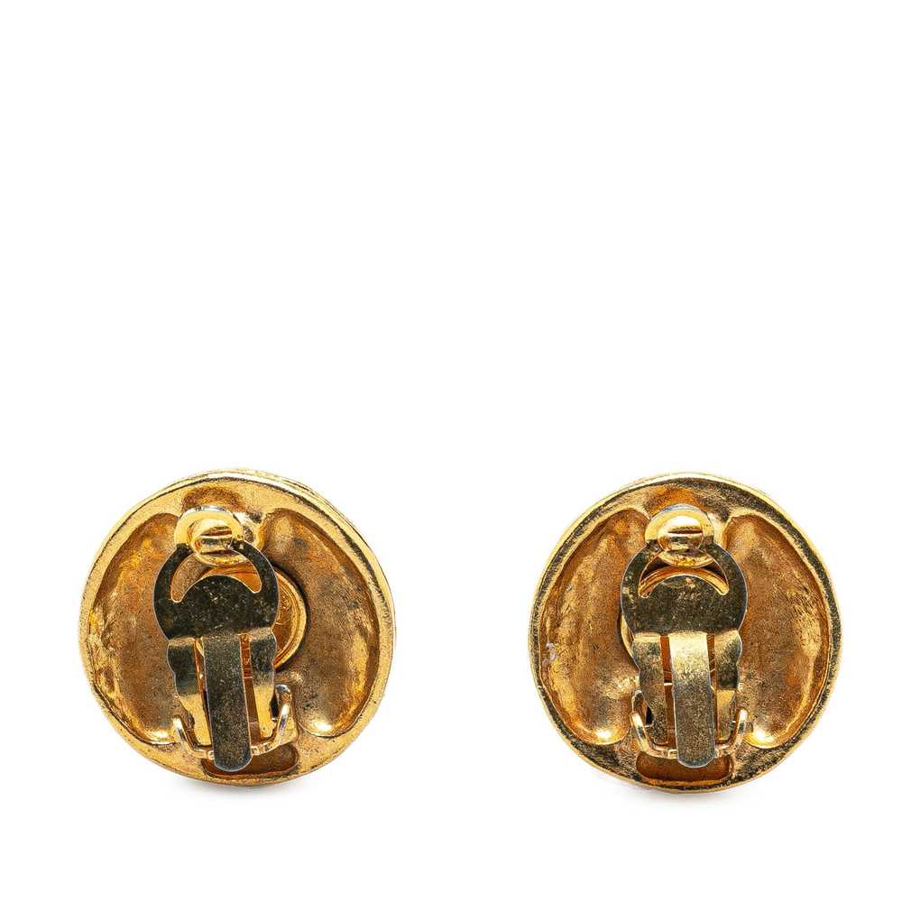 Chanel Gold Gold Plated CC Clip On Earrings - image 2