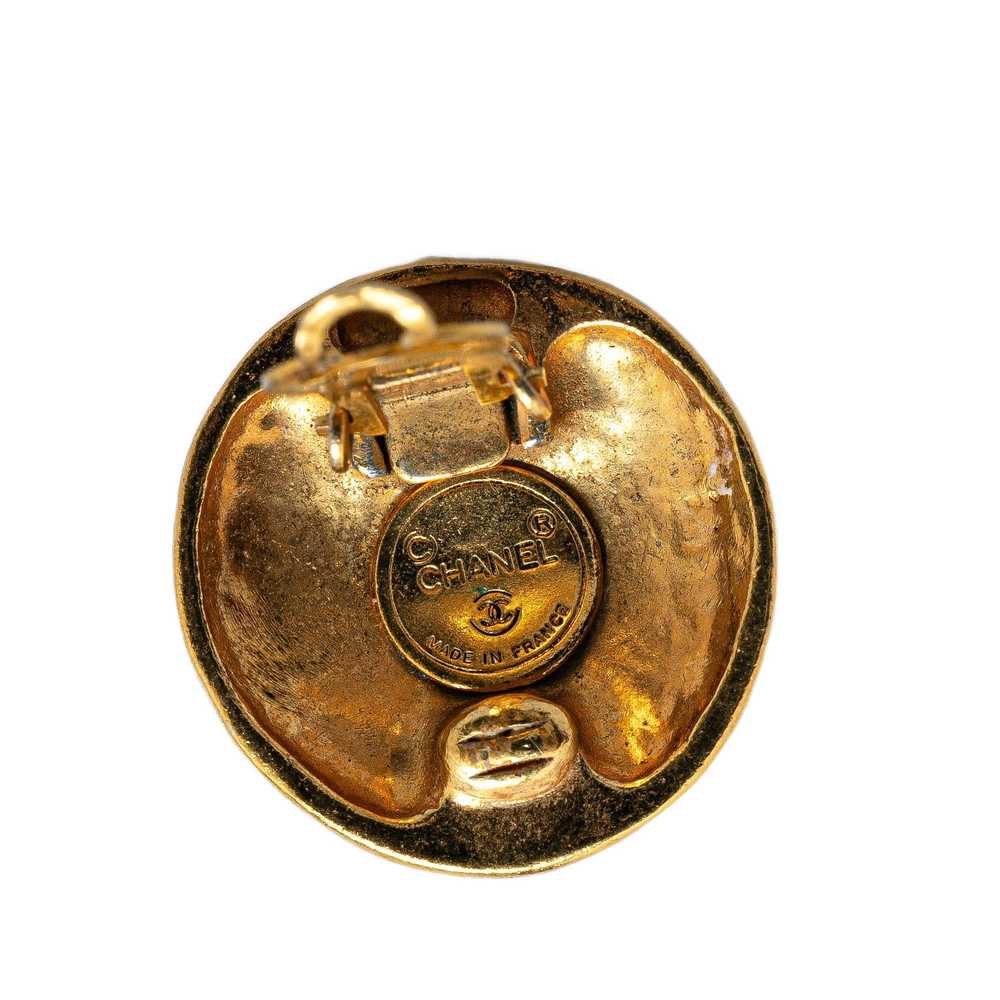 Chanel Gold Gold Plated CC Clip On Earrings - image 3