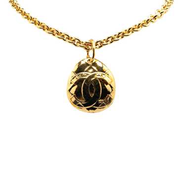 Chanel Gold Gold Plated CC Pendant Necklace - image 1