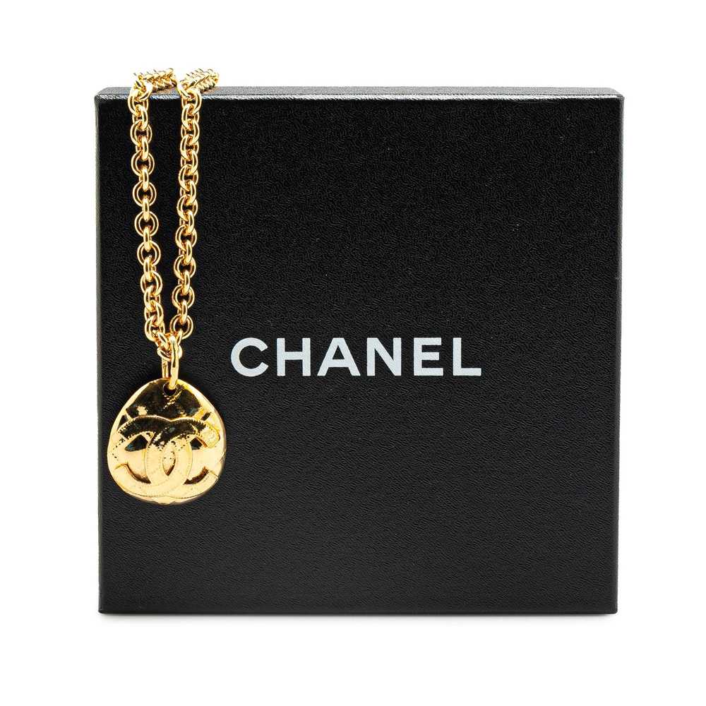Chanel Gold Gold Plated CC Pendant Necklace - image 5