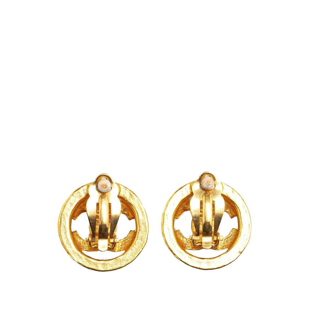 Chanel Gold Gold Plated CC Clip On Earrings - image 2