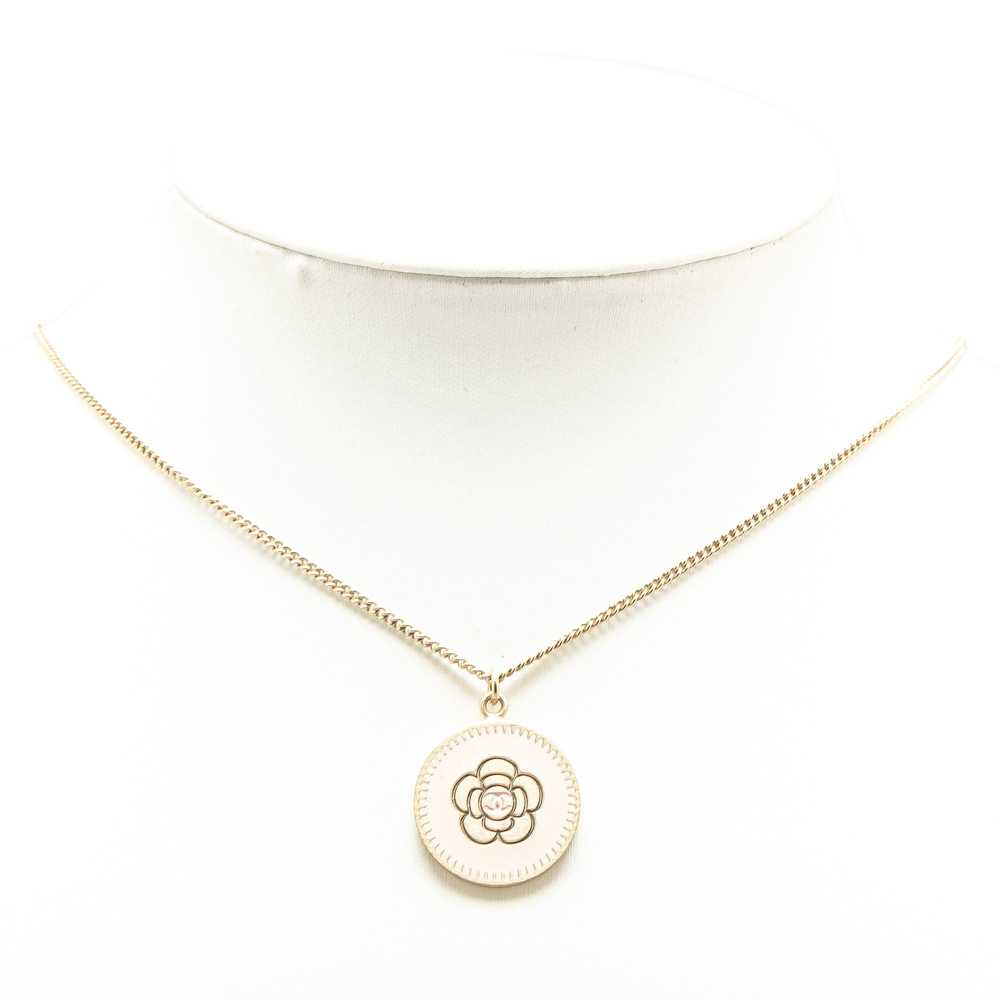 Chanel Gold Gold Plated Camellia Pendant Necklace - image 4