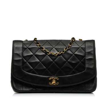 Chanel Black Medium Lambskin Diana Flap Crossbody 