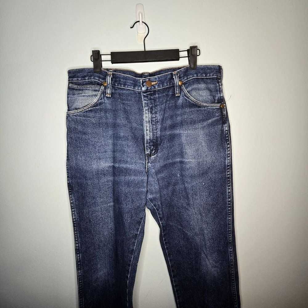 Vintage 90s Wrangler Denim Jeans Darkwash Mens 36… - image 4