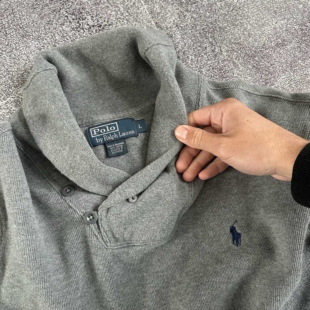 Men's Vintage Polo Ralph Lauren Heather Gray Loop… - image 2