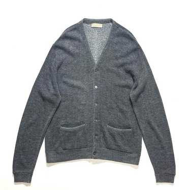 60s Creslan and Rayon Knit Cardigan Charcoal Gray