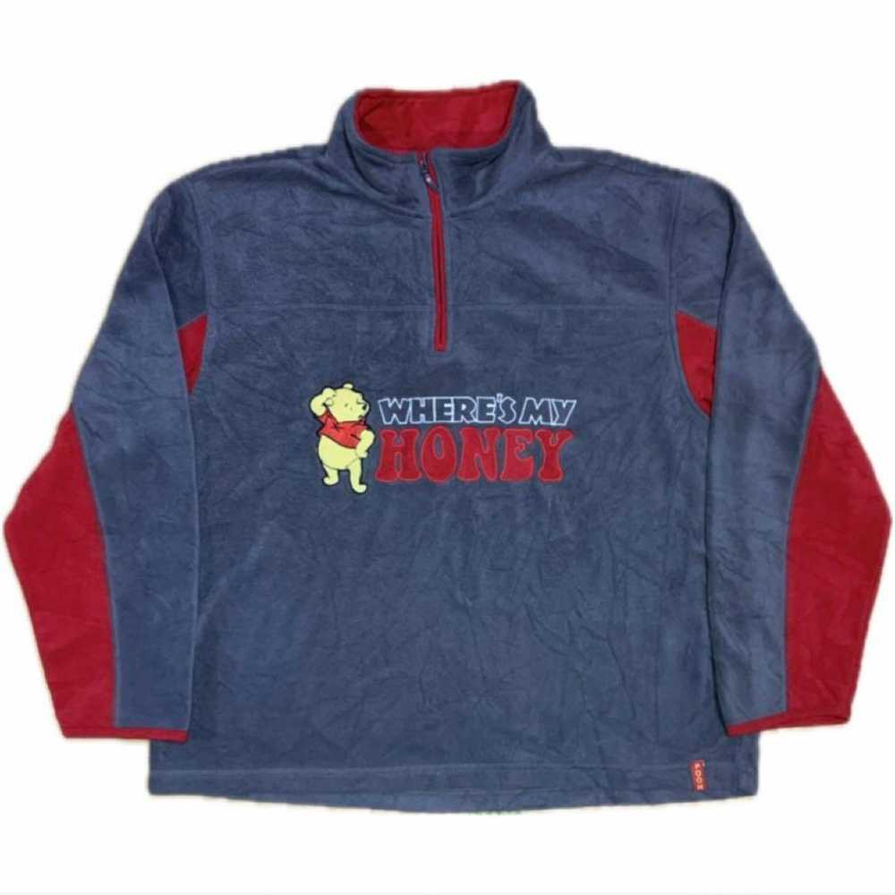 Disney Winnie the Pooh Fleece Half-Zip 90s Vintage - image 2