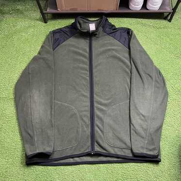 vintage nike olive green and black fleece jacket