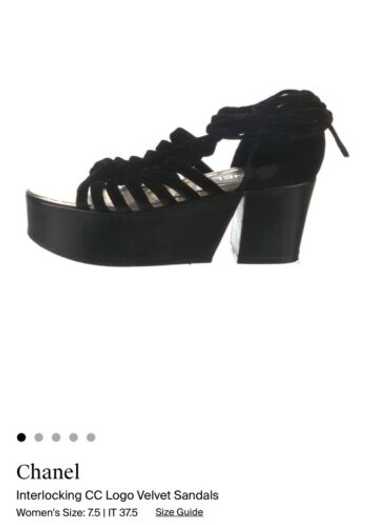 靴 Chanel Black Suede Platform Sandals s-l400.jpg