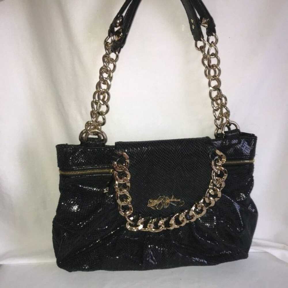 Betsey Johnson Betsey Johnson black snakeskin pur… - image 1