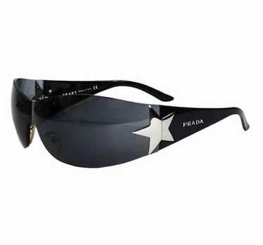 Prada Chrome Star Black Sunglasses Vintage early … - image 1