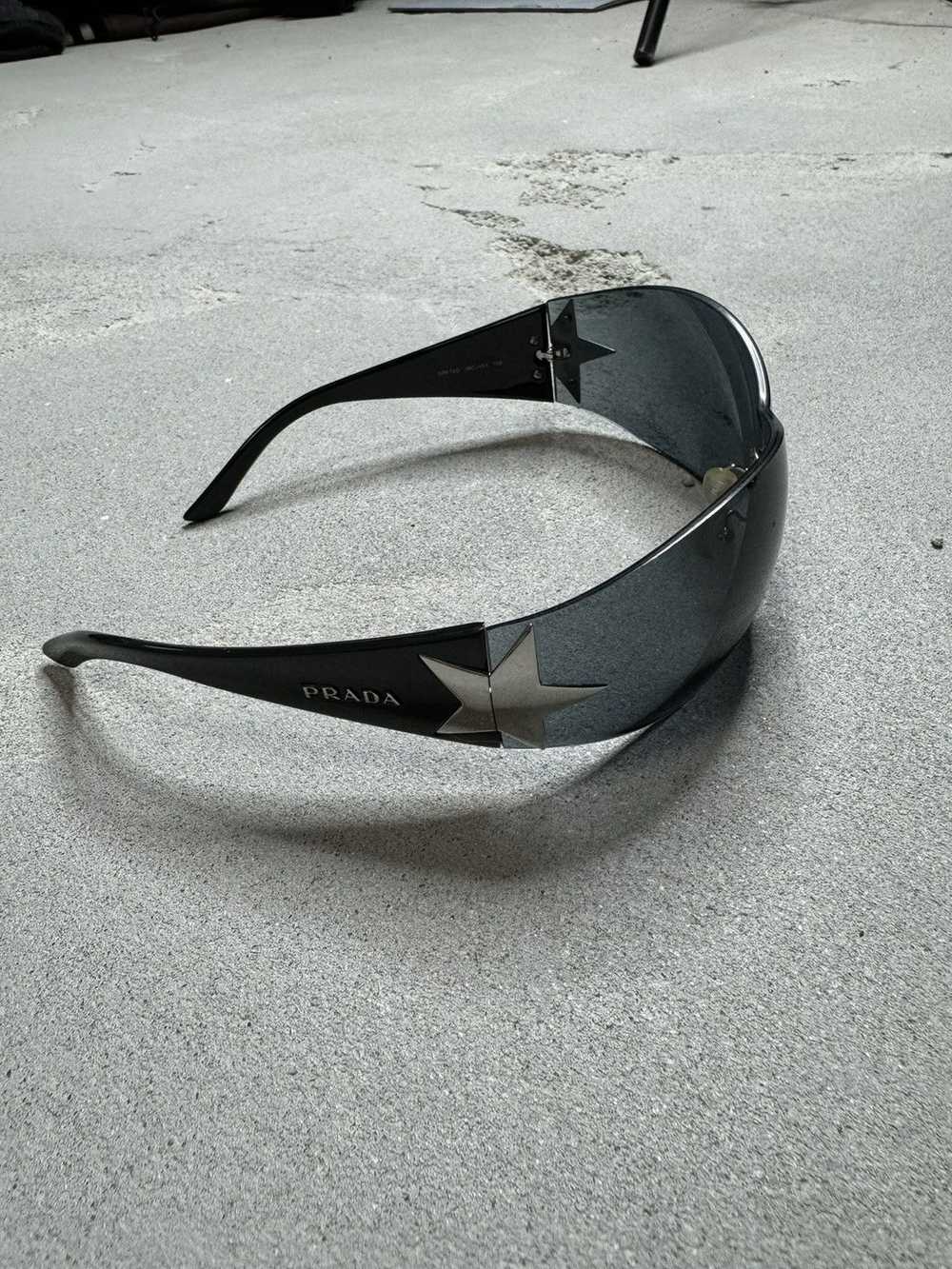 Prada Chrome Star Black Sunglasses Vintage early … - image 2